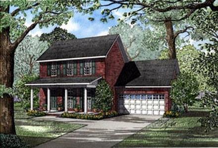 Colonial Country Elevation of Plan 82048