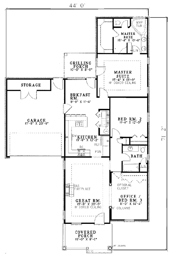 One-Story Ranch Level One of Plan 82049