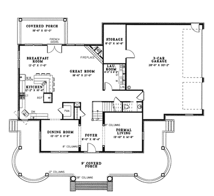 House Plan 82054 First Level Plan