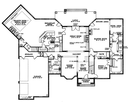 House Plan 82060 First Level Plan