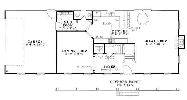 Colonial Southern Level One of Plan 82061