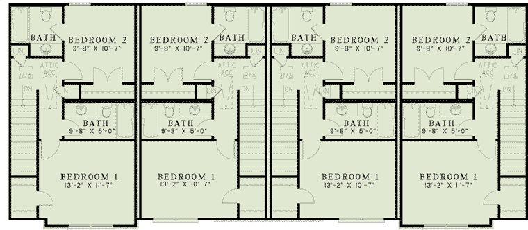 Multi Plex House Plans And Multi Family Floor Plan Designs