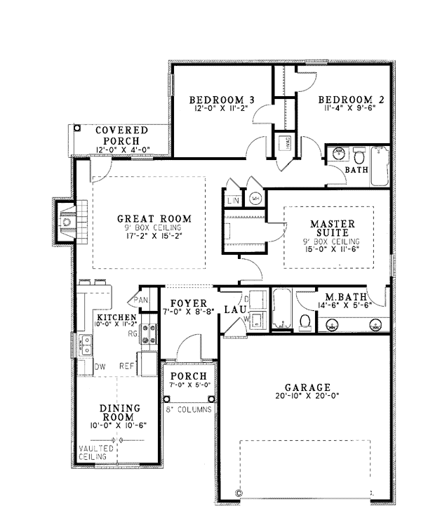 European One-Story Level One of Plan 82066