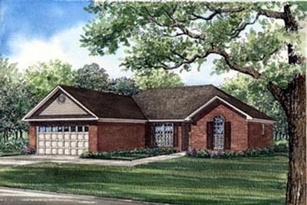 One-Story Traditional Elevation of Plan 82067