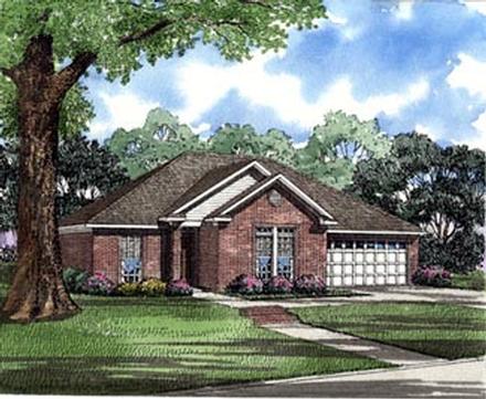 One-Story Traditional Elevation of Plan 82069