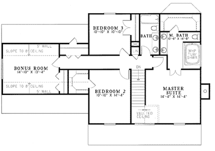 House Plan 82073 Second Level Plan