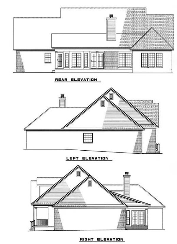 Country Traditional Rear Elevation of Plan 82078