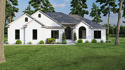 European One-Story Traditional Elevation of Plan 82079