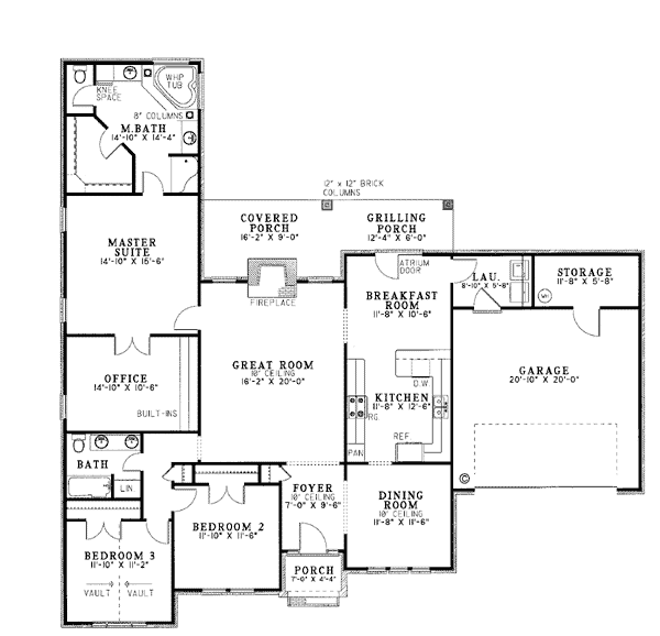 European One-Story Level One of Plan 82080