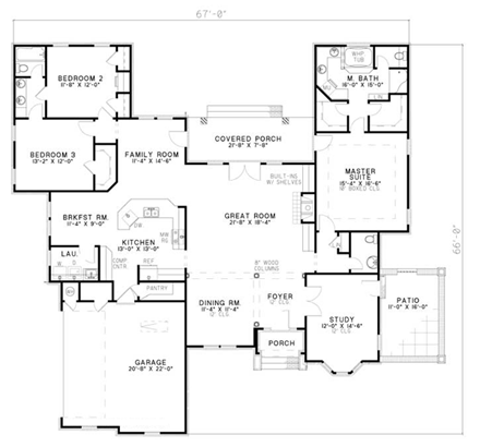 House Plan 82092 First Level Plan