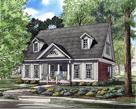 Cape Cod Colonial Elevation of Plan 82099