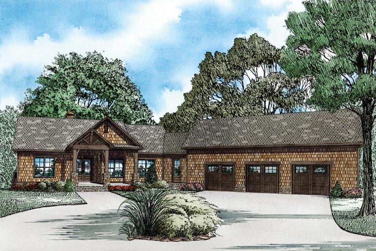 Craftsman Style House Plan 82100 With 4 Bed 4 Bath 3 Car Garage