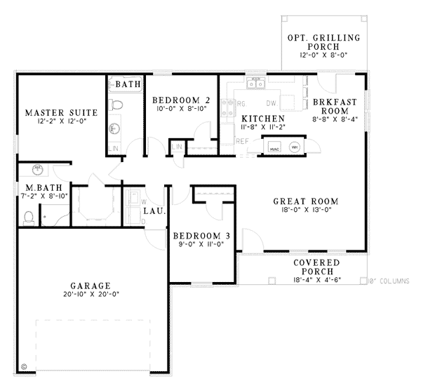 Ranch Traditional Level One of Plan 82101