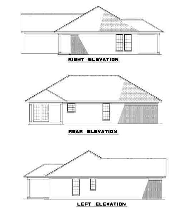 Ranch Traditional Rear Elevation of Plan 82101