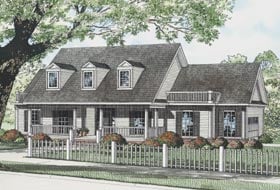 Cape Cod Country Elevation of Plan 82105