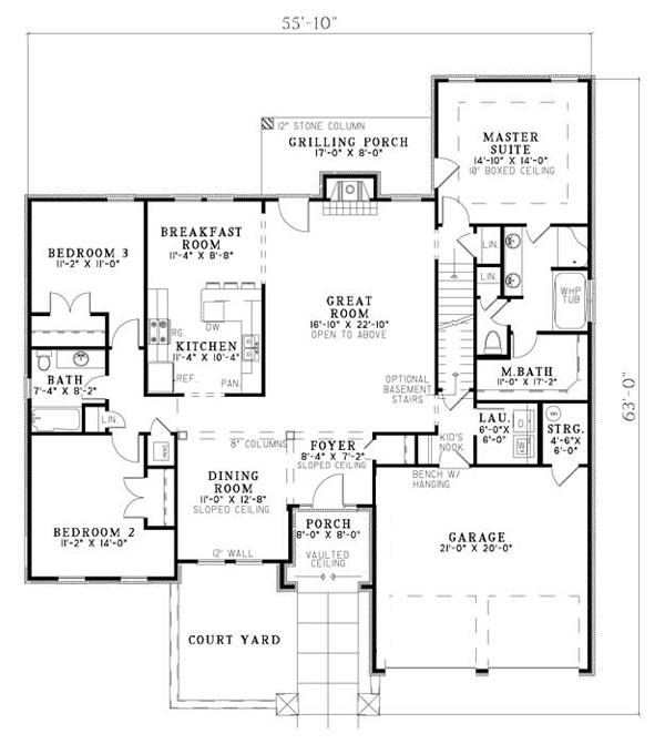 Craftsman Italian Mediterranean Level One of Plan 82109