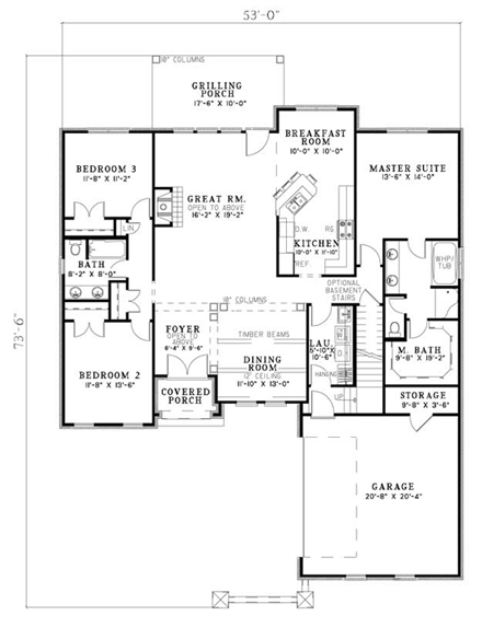 House Plan 82111 First Level Plan