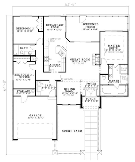 House Plan 82113 First Level Plan