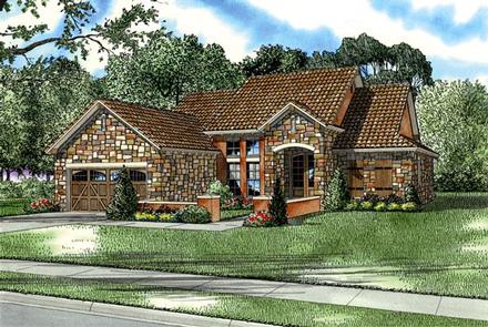 Craftsman Italian Mediterranean Elevation of Plan 82113