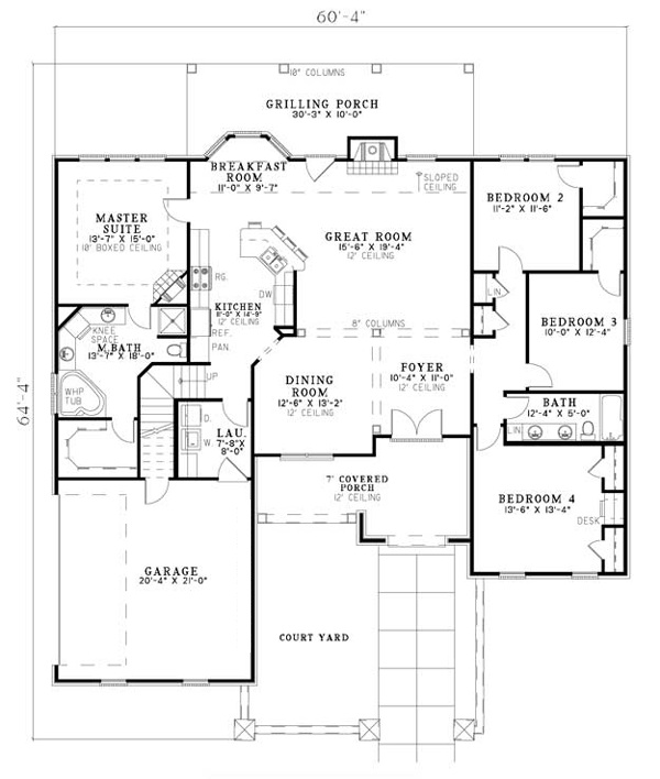 Italian Mediterranean Tuscan Level One of Plan 82114