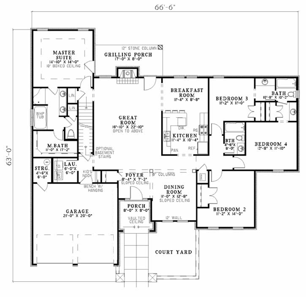 Italian Mediterranean Tuscan Level One of Plan 82115