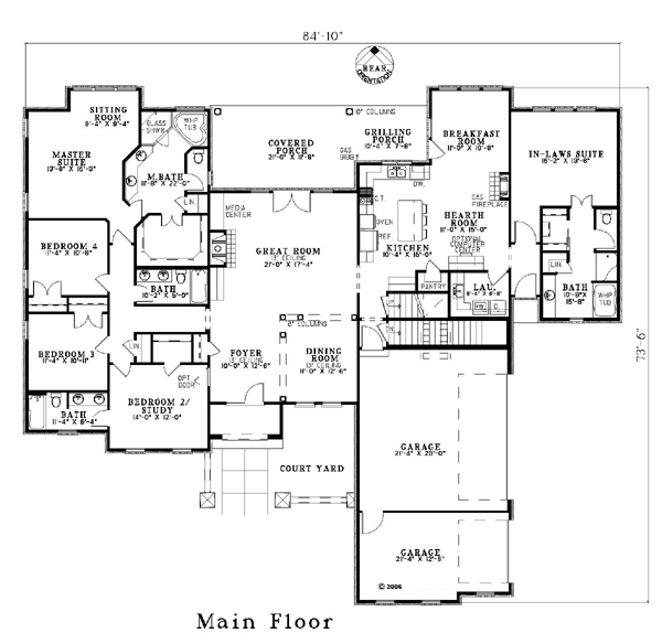 House Plan 82117 Alternate Level One