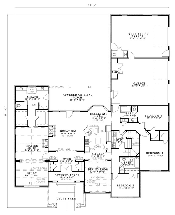 Italian Mediterranean Tuscan Level One of Plan 82118