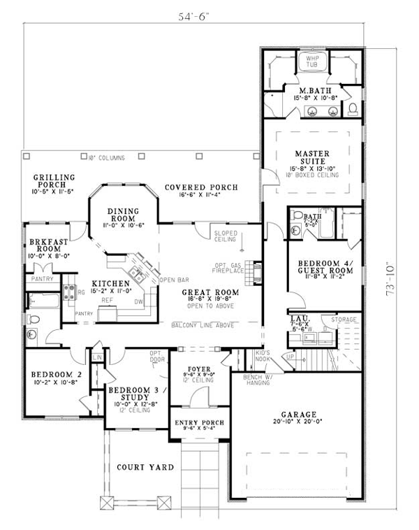 Italian Mediterranean Tuscan Level One of Plan 82119