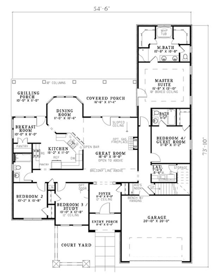 House Plan 82119 First Level Plan