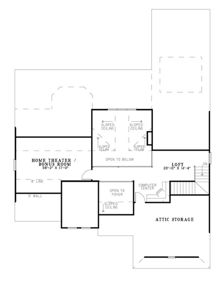 House Plan 82119 Second Level Plan