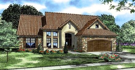 Italian Mediterranean Tuscan Elevation of Plan 82119