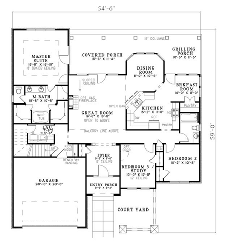 House Plan 82120 First Level Plan