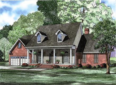 Cape Cod Colonial Country Elevation of Plan 82122