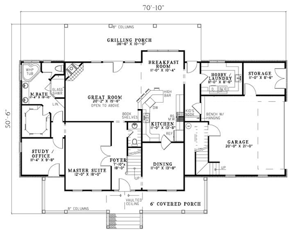 Country Farmhouse Level One of Plan 82123