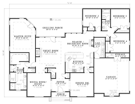 House Plan 82124 First Level Plan