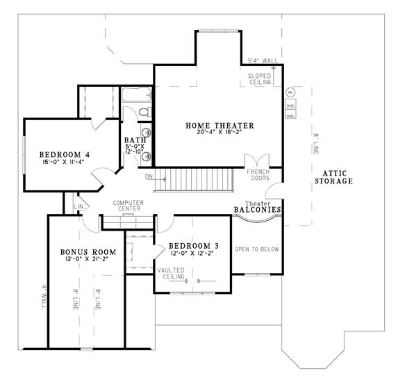 Country Craftsman European Level Two of Plan 82125