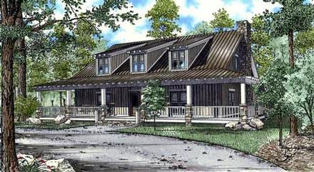 Cabin Country Southern Elevation of Plan 82131