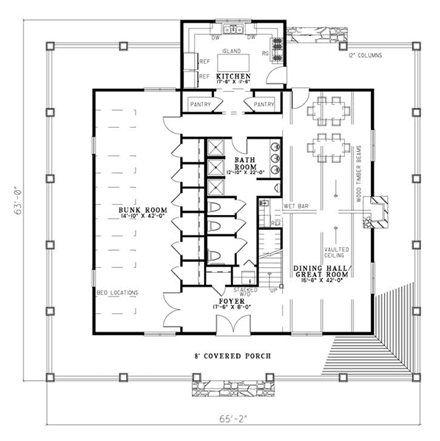 House Plan 82132 First Level Plan