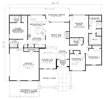House Plan 82133 First Level Plan