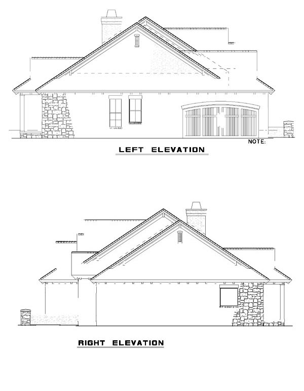 Mediterranean Plan with 2075 Sq. Ft., 4 Bedrooms, 3 Bathrooms, 2 Car Garage Picture 2