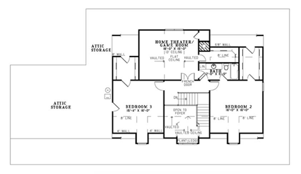 House Plan 82135 Second Level Plan