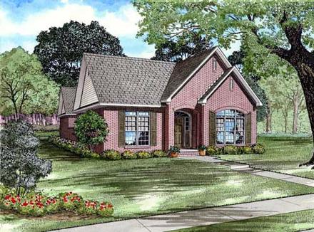 Narrow Lot One-Story Traditional Elevation of Plan 82137