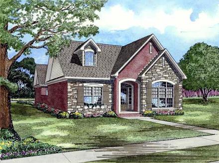 Narrow Lot One-Story Traditional Elevation of Plan 82139