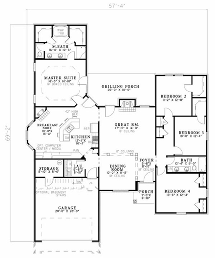 House Plan 82151 First Level Plan