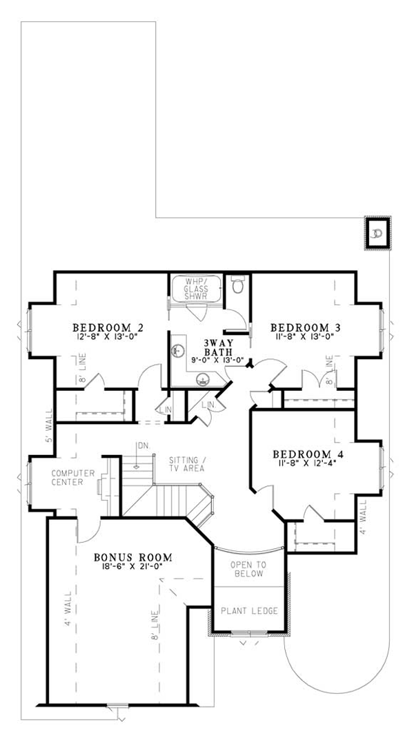 European French Country Tudor Victorian Level Two of Plan 82155