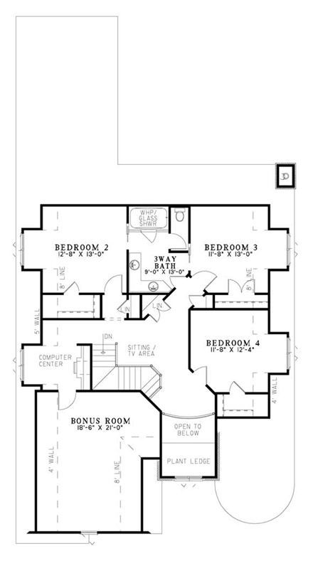 House Plan 82155 Second Level Plan