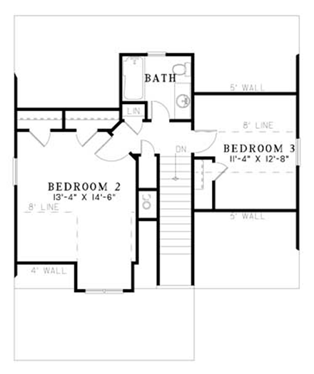 House Plan 82157 Second Level Plan