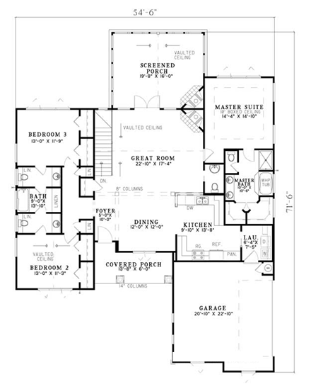 House Plan 82159 First Level Plan