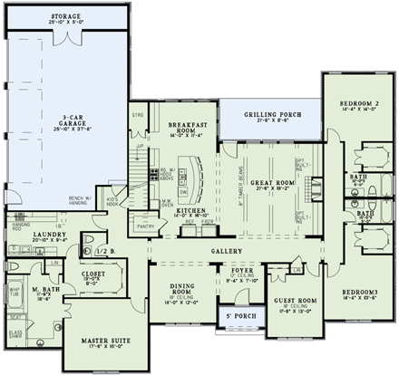 House Plan 82163 First Level Plan