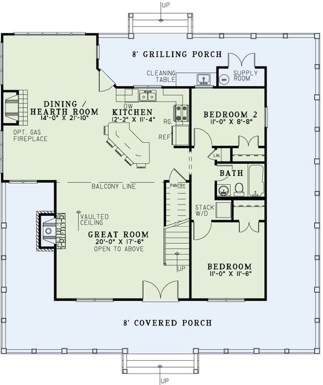 Country Farmhouse Level One of Plan 82167